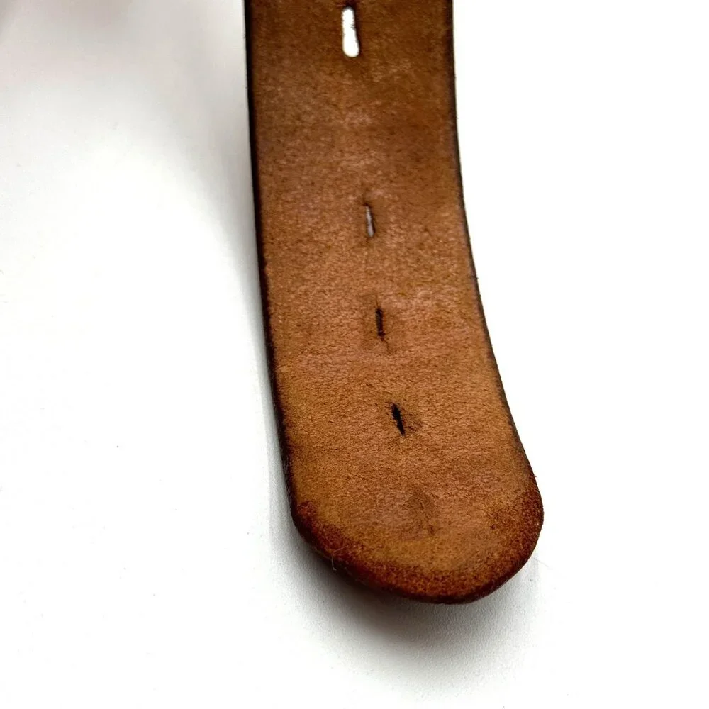 HAND TOOLED BROWN LEATHER MENS BELT FASHION WORK CASUAL OFFICE WEAR MEN BELTS me - Picture 8 of 12